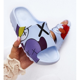 Tongs en caoutchouc à imprimé monstres bleus 7