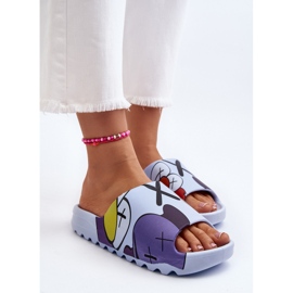 Tongs en caoutchouc à imprimé monstres bleus 4