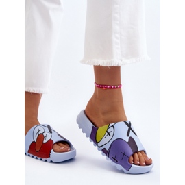 Tongs en caoutchouc à imprimé monstres bleus 2