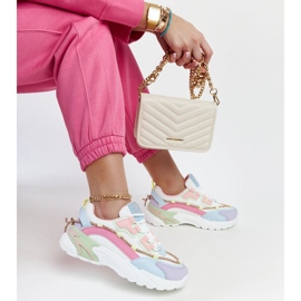 Baskets à plateforme multicolores avec strass Rutf 1