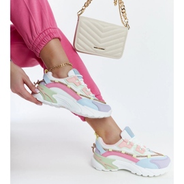 Baskets à plateforme multicolores avec strass Rutf 2
