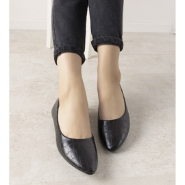 BM Ballerines noires au motif peau de crocodile Camilia le noir 1