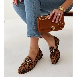 Mocassins léopard avec strass Marija beige 1