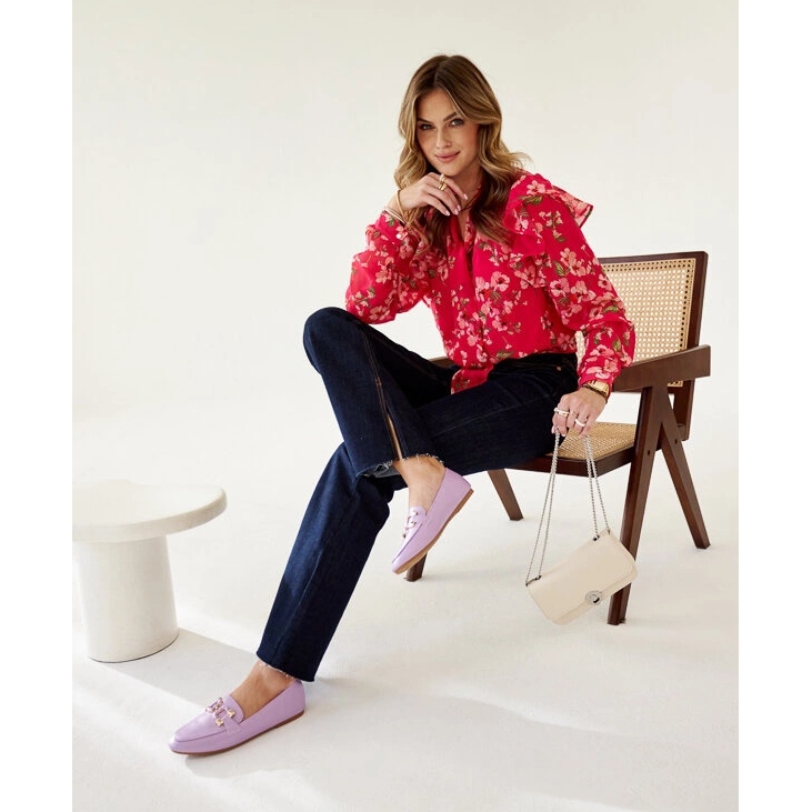 Mocassins à boucle Comerio violets 2