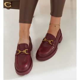 Mocassins bordeaux à semelle épaisse de Charell rouge 2