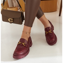 Mocassins bordeaux à semelle épaisse de Charell rouge 1