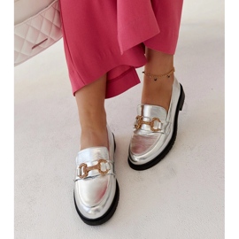 Mocassins argentés avec zircons Aleyna 1