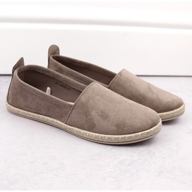 Espadrilles à enfiler en daim pour femme cappuccino Potocki W16009 beige 5