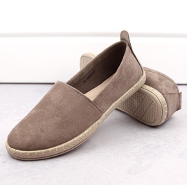 Espadrilles à enfiler en daim pour femme cappuccino Potocki W16009 beige 6