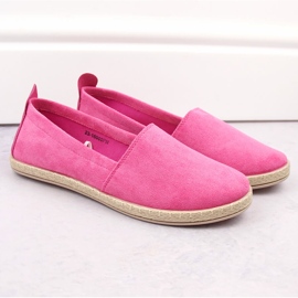 Espadrilles à enfiler en daim pour femme, rose Potocki W16009 5