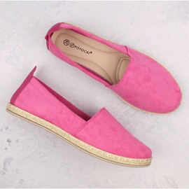 Espadrilles à enfiler en daim pour femme, rose Potocki W16009 7
