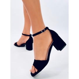 Sandales à talons pour femmes avec daim Silence Noir le noir 2