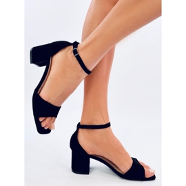 Sandales à talons pour femmes avec daim Silence Noir le noir 4