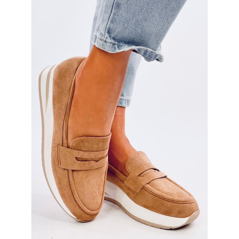 Mocassins compensés Pacifs Camel brun 1