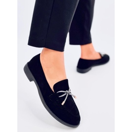 Mocassins femme Saras en daim noir le noir 2