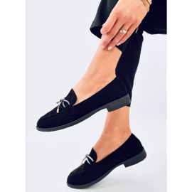 Mocassins femme Saras en daim noir le noir 4