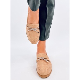 Mocassins femme Saras Camel en daim beige 1