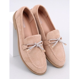 Mocassins femme Saras Camel en daim beige 4