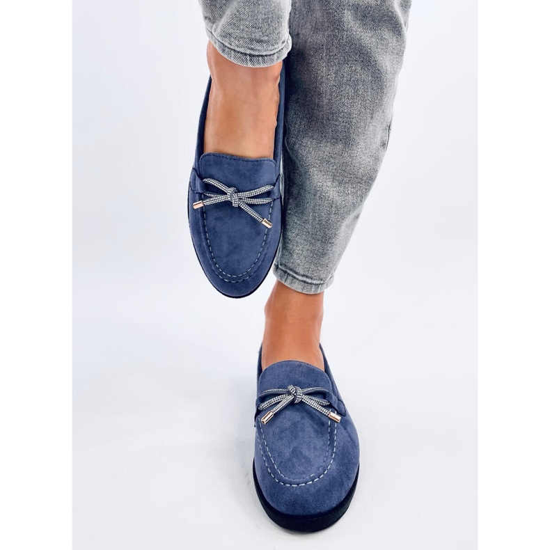 Mocassins femme en daim Saras Denim Blue bleu 1