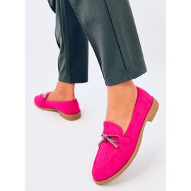 Mocassins femme Saras fuchsia en daim rose 2