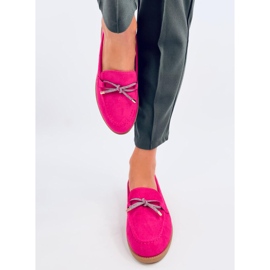 Mocassins femme Saras fuchsia en daim rose 1