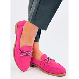Mocassins femme Saras fuchsia en daim rose 3
