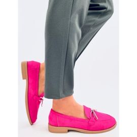 Mocassins femme Saras fuchsia en daim rose 4