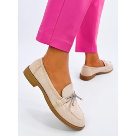 Saras Mocassins femme en daim beige 3