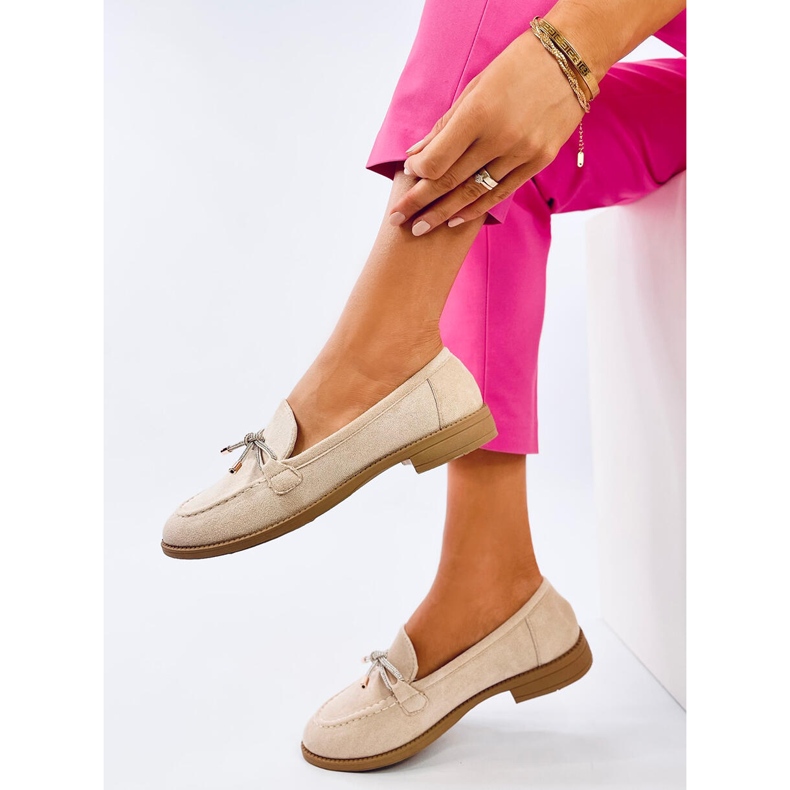 Saras Mocassins femme en daim beige 1