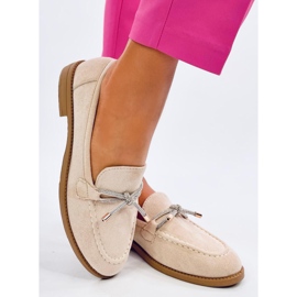 Saras Mocassins femme en daim beige 4