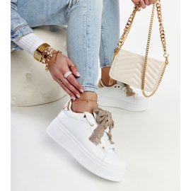 Baskets blanches sur plateforme haute Rensje 1