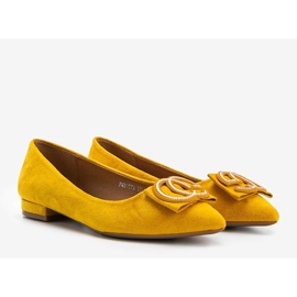 Ballerines à talons plats moutarde de Lisbeth jaune 1