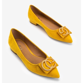 Ballerines à talons plats moutarde de Lisbeth jaune 2