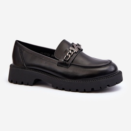Vinceza Mocassins Femme Talon Plat Noir Ezoma 2