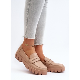 Vinceza Mocassins Femme En Cuir Écologique Beige Seravisa 2