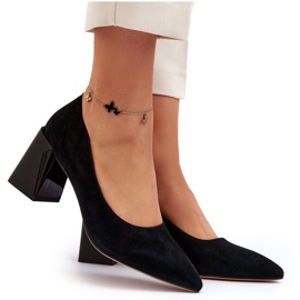 Vinceza Escarpins Alessyndra en daim noir sur talon haut le noir 7