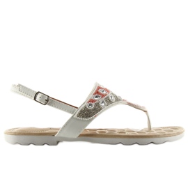 Tongs avec perles blanches G144 1