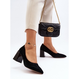 Vinceza Escarpins Alessyndra en daim noir sur talon haut le noir 4