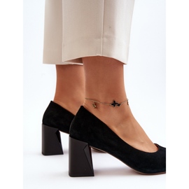 Vinceza Escarpins Alessyndra en daim noir sur talon haut le noir 5