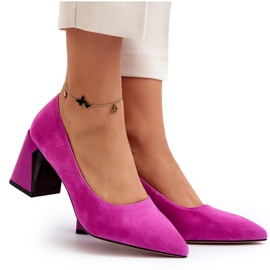 Vinceza Escarpins à talons hauts en daim fuchsia Alessyndra rose 9