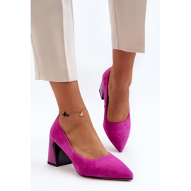 Vinceza Escarpins à talons hauts en daim fuchsia Alessyndra rose 4
