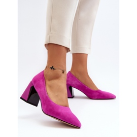 Vinceza Escarpins à talons hauts en daim fuchsia Alessyndra rose 7