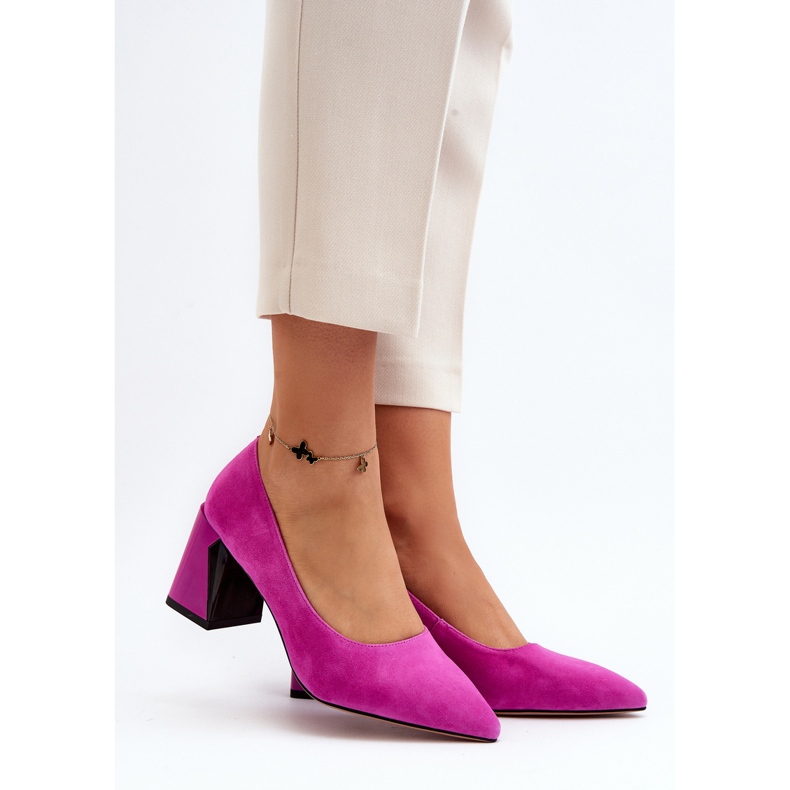 Vinceza Escarpins à talons hauts en daim fuchsia Alessyndra rose 2