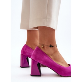 Vinceza Escarpins à talons hauts en daim fuchsia Alessyndra rose 5