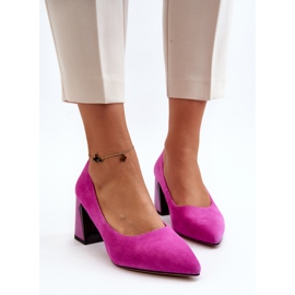 Vinceza Escarpins à talons hauts en daim fuchsia Alessyndra rose 6