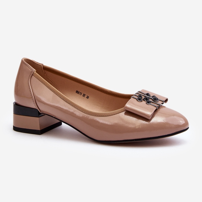 Vinceza Escarpins en cuir verni beige Ilvanna 2