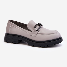 Vinceza Mocassins Femme En Cuir Naturel Gris Imbleria 1