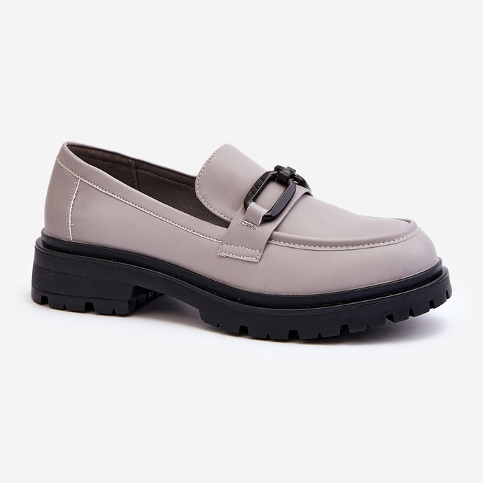 Vinceza Mocassins Femme En Cuir Naturel Gris Imbleria 1