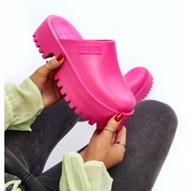 Tongs pour femmes à semelle massive Big Star NN274019 Fuchsia rose 2