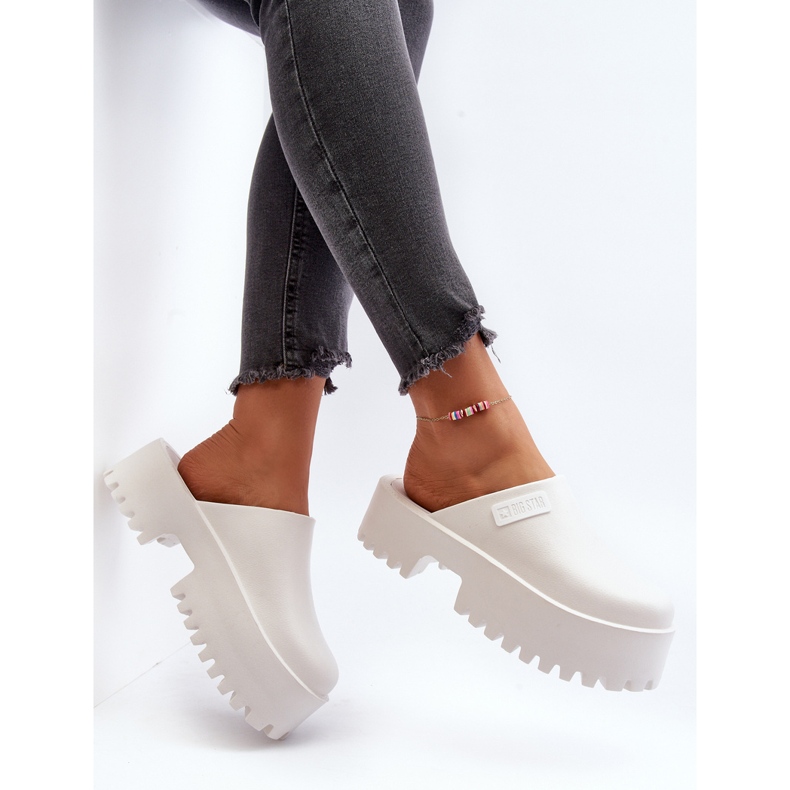 Tongs pour femmes à semelle massive Big Star NN274015 Blanc blanche 1
